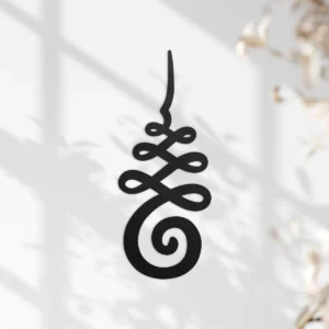 Unalome metal wall art in black color