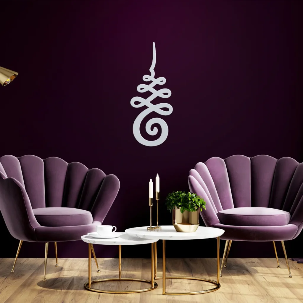 Unalome metal wall art