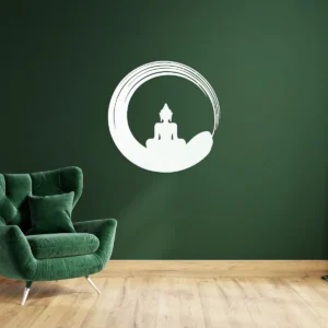 Zen circle buddha metal wall art