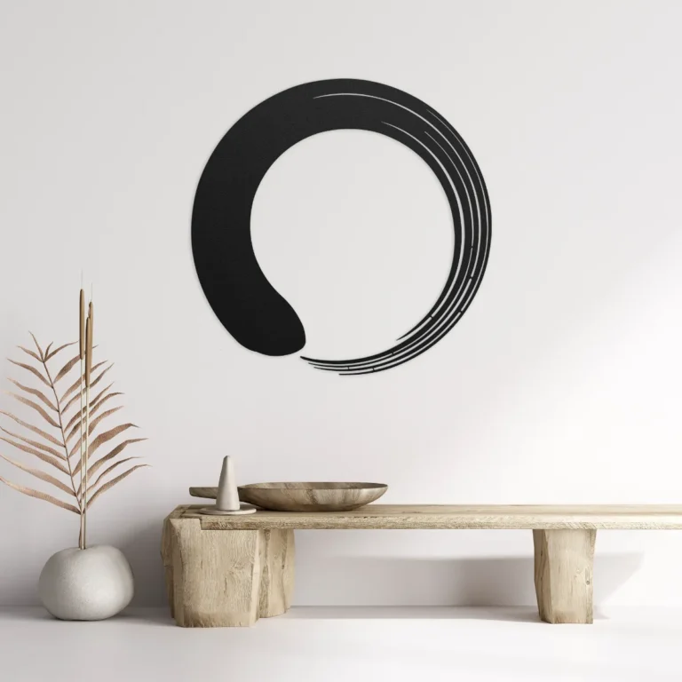 Zen circle metal wall art in black color