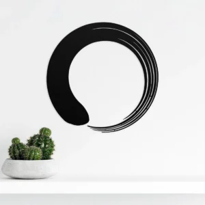 Zen circle metal wall art in black color