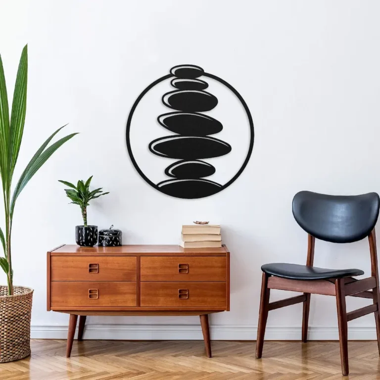 Zen stones metal wall art