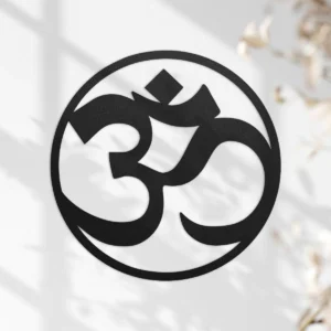 Ohm circle metal wall art