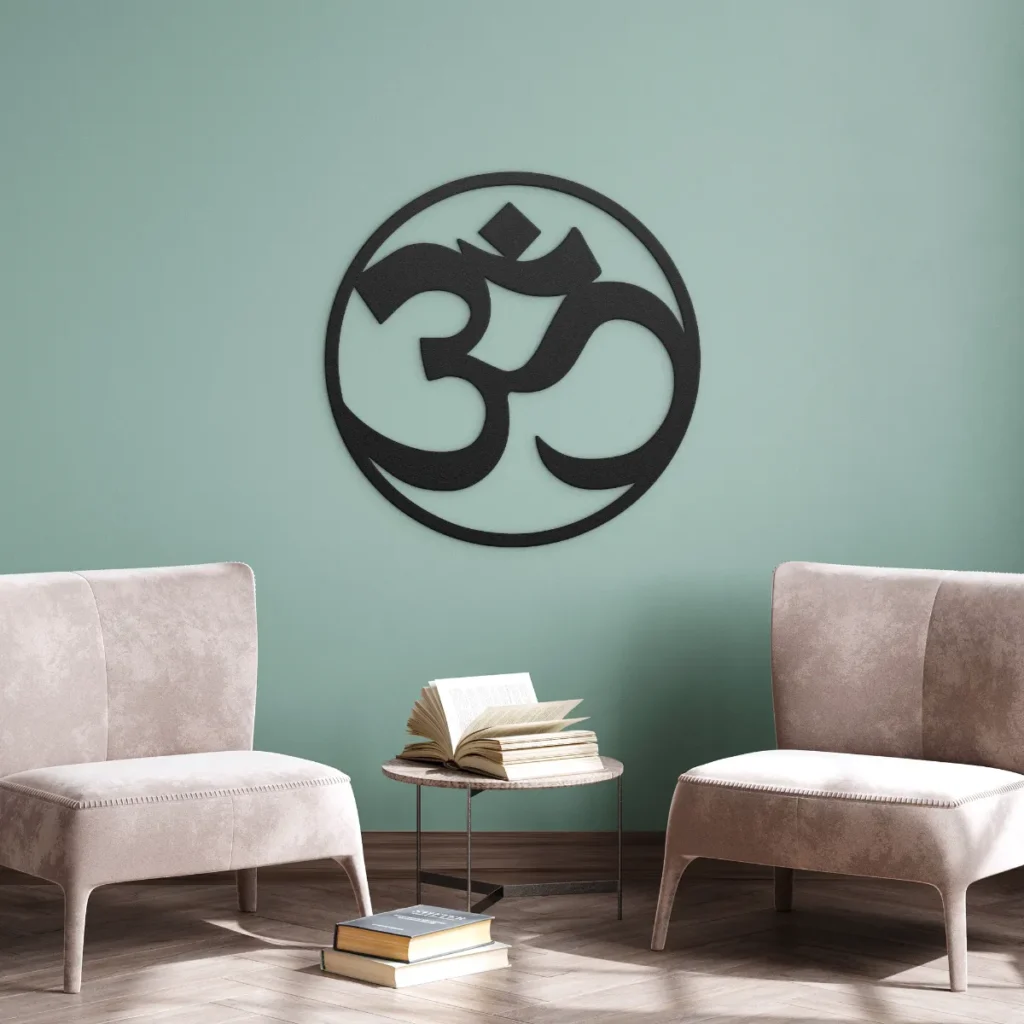 Ohm circle metal wall art