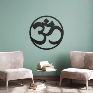 Ohm circle metal wall art