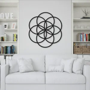 Seed of life metal wall art in black color
